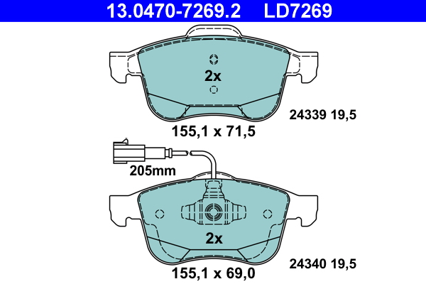Placute frana ATE 13.0470-7269.2
