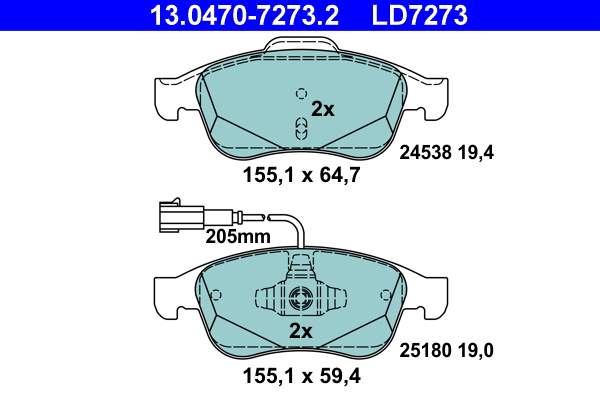 Placute frana ATE 13.0470-7273.2