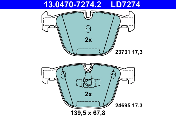 Placute frana ATE 13.0470-7274.2