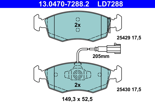 Placute frana ATE 13.0470-7288.2