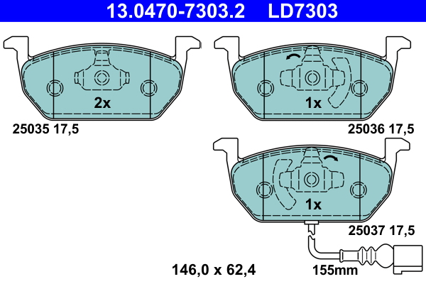Placute frana ATE 13.0470-7303.2