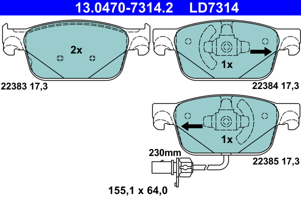 Placute frana ATE 13.0470-7314.2