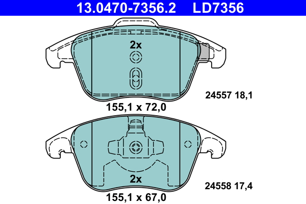 Placute frana ATE 13.0470-7356.2