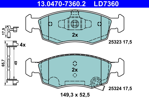 Placute frana ATE 13.0470-7360.2