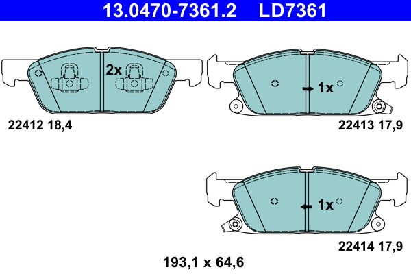 Placute frana ATE 13.0470-7361.2