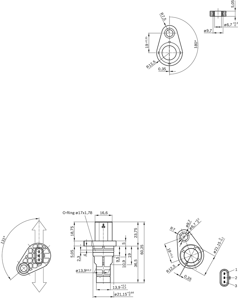 Senzor impulsuri arbore cotit BOSCH 0281006101