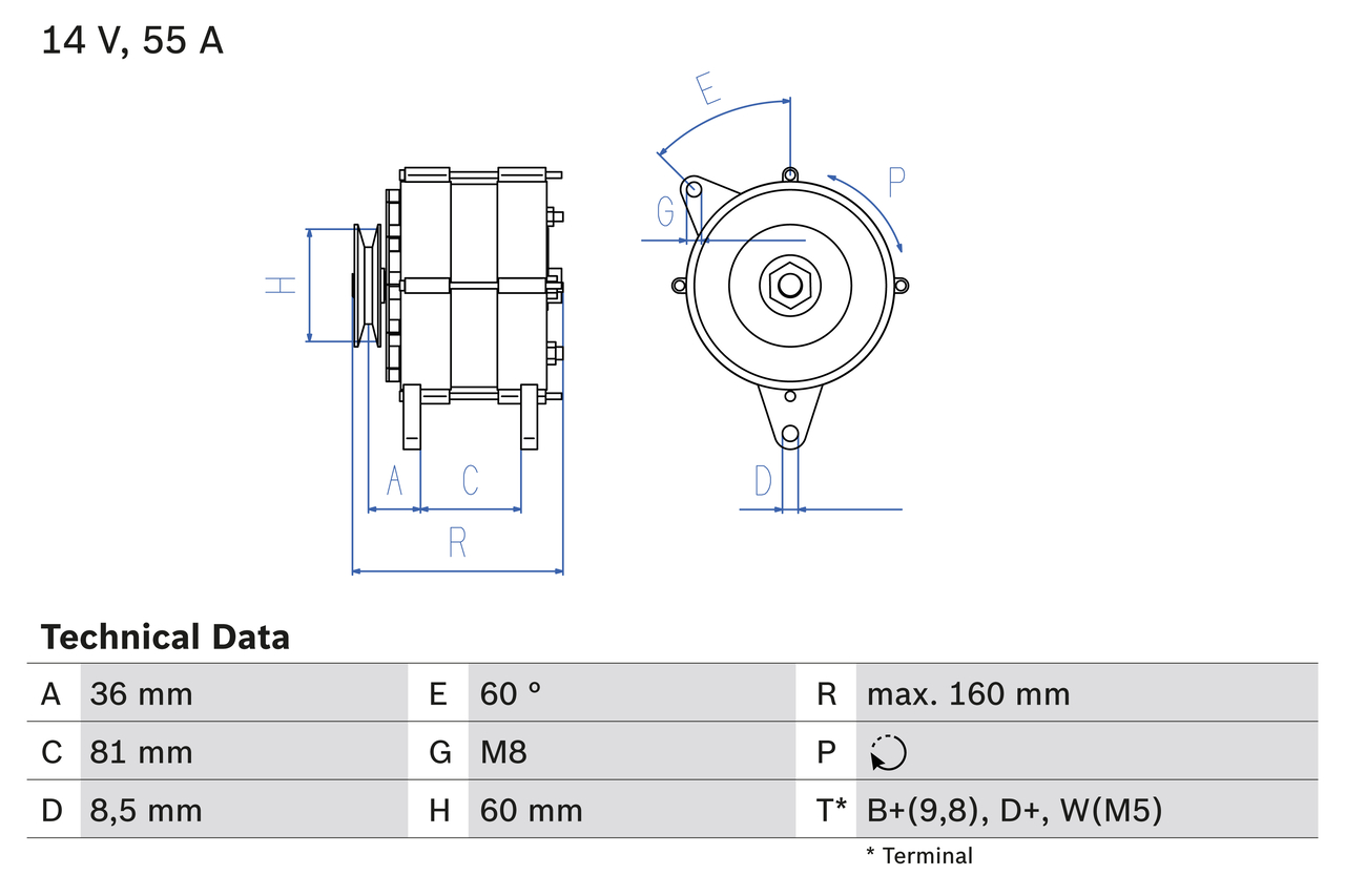 Alternator BOSCH 0986036020