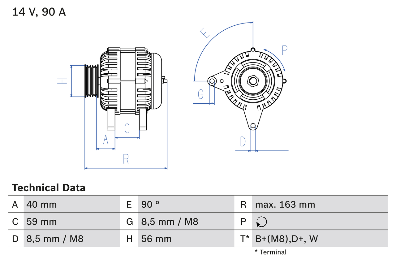 Alternator VW GOLF IV (1J1) 1.4 16V  benzina 75 cai BOSCH 0986040940