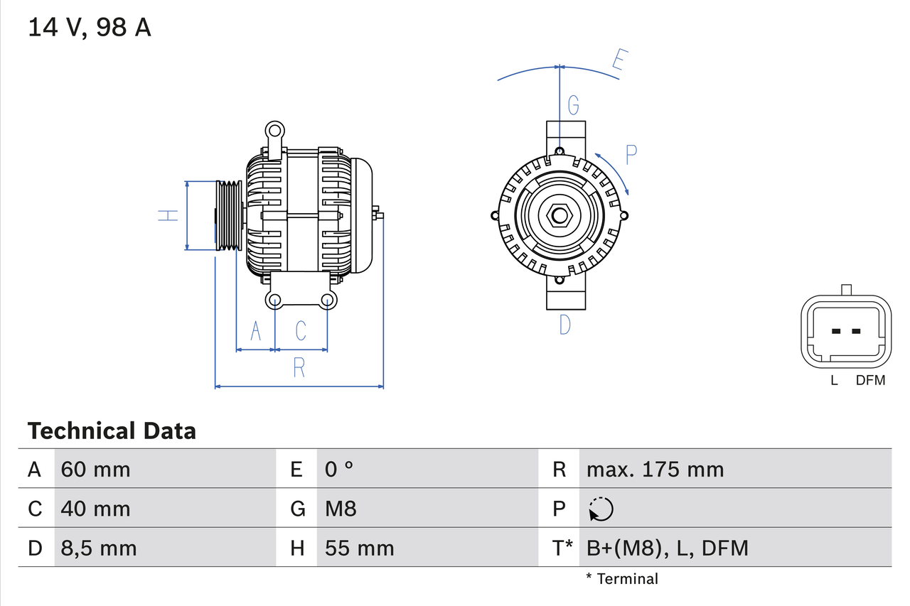 Alternator BOSCH 0 986 041 850