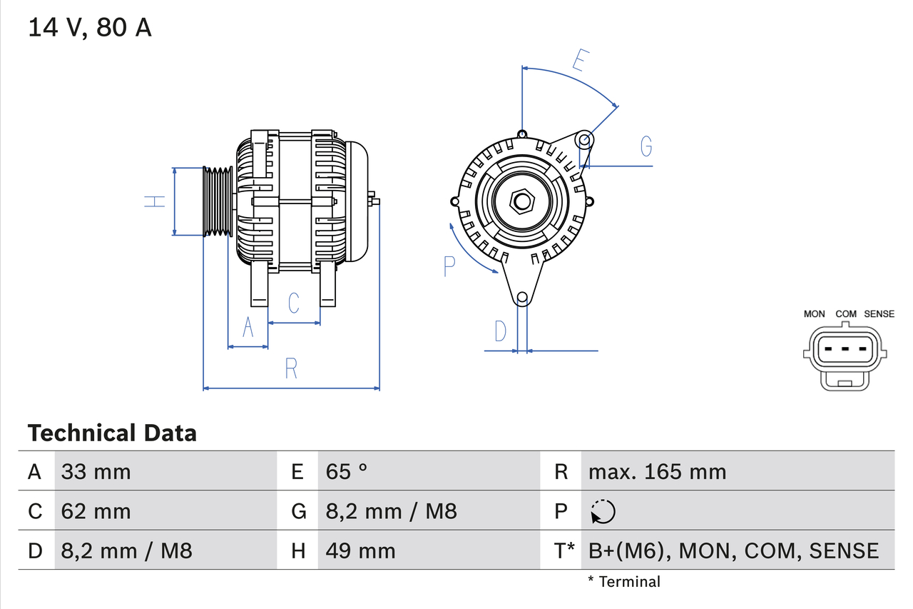 Alternator BOSCH 0 986 044 671