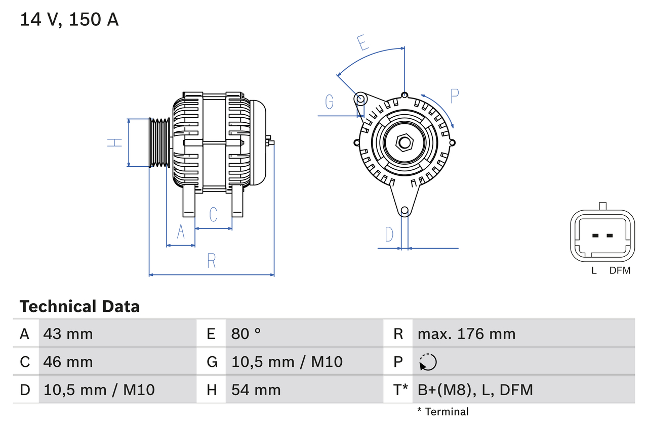 Alternator BOSCH 0 986 047 360