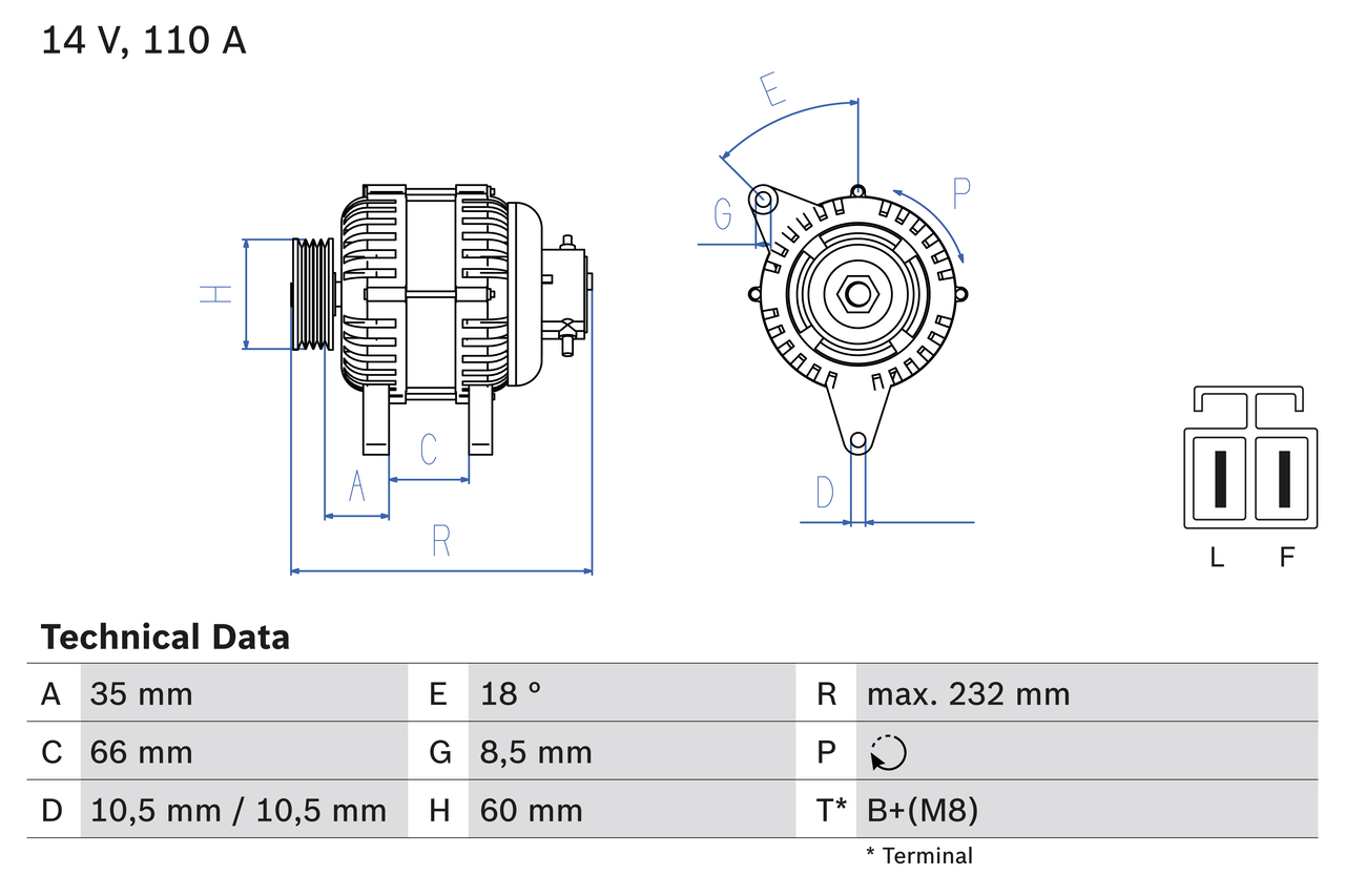 Alternator BOSCH 0 986 048 301