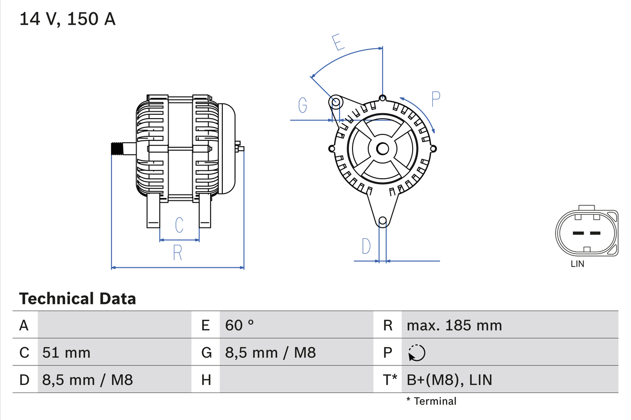 Alternator BOSCH 0 986 048 380