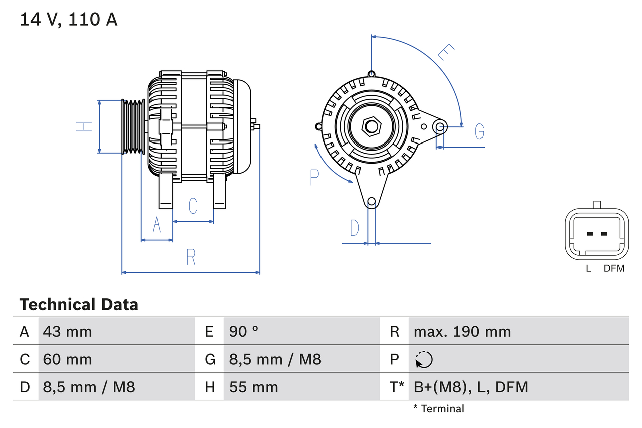 Alternator BOSCH 0 986 080 140