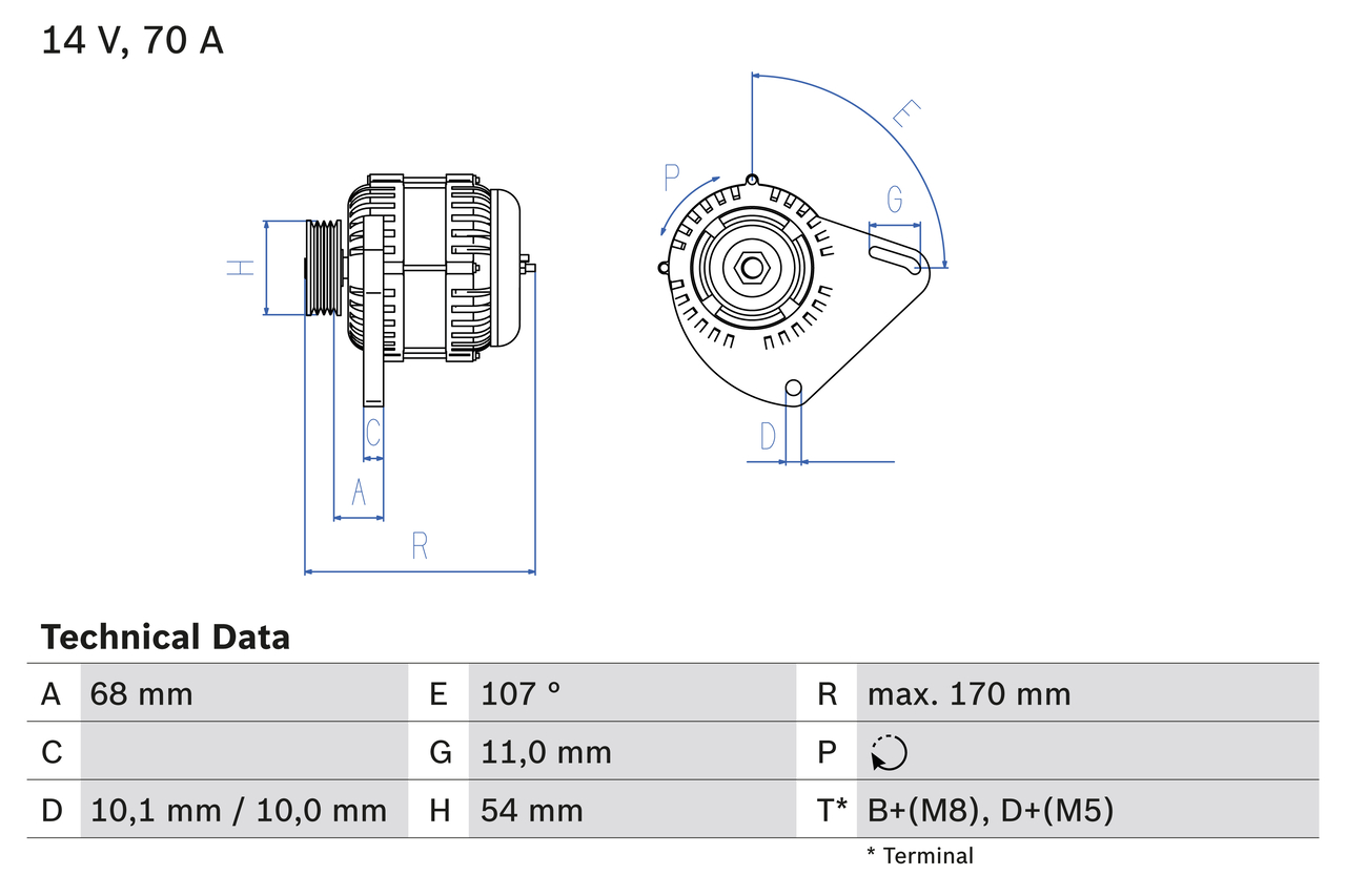 Alternator BOSCH 0 986 080 560