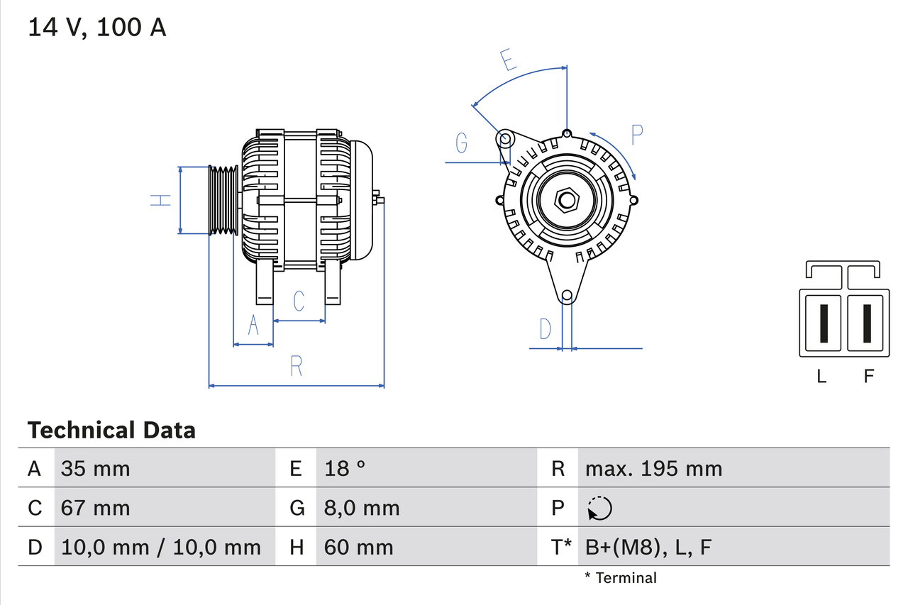 Alternator BOSCH 0 986 081 150