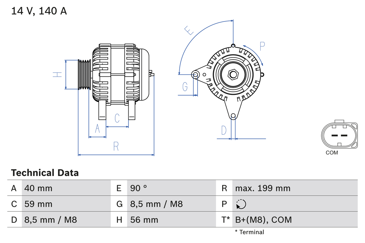 Alternator BOSCH 0 986 081 160