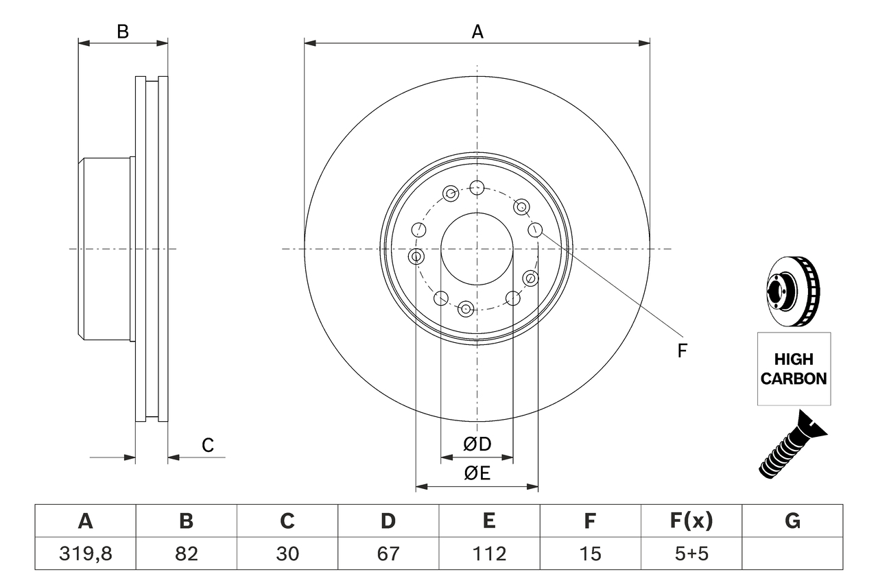 Disc frana BOSCH 0986478327