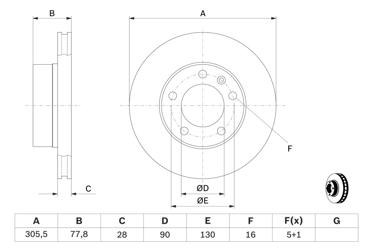 Disc frana BOSCH 0986479001