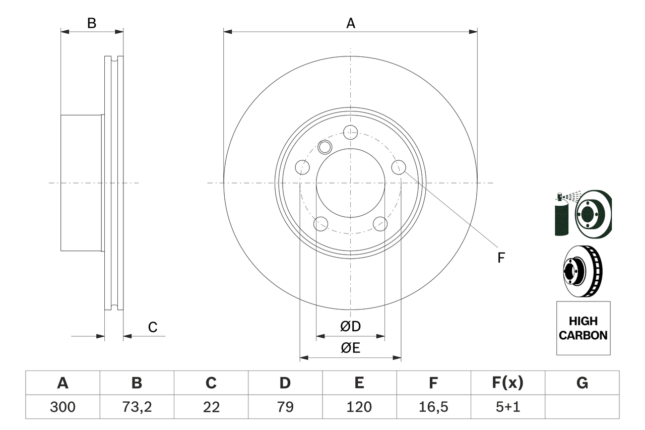 Disc frana BOSCH 0986479A18