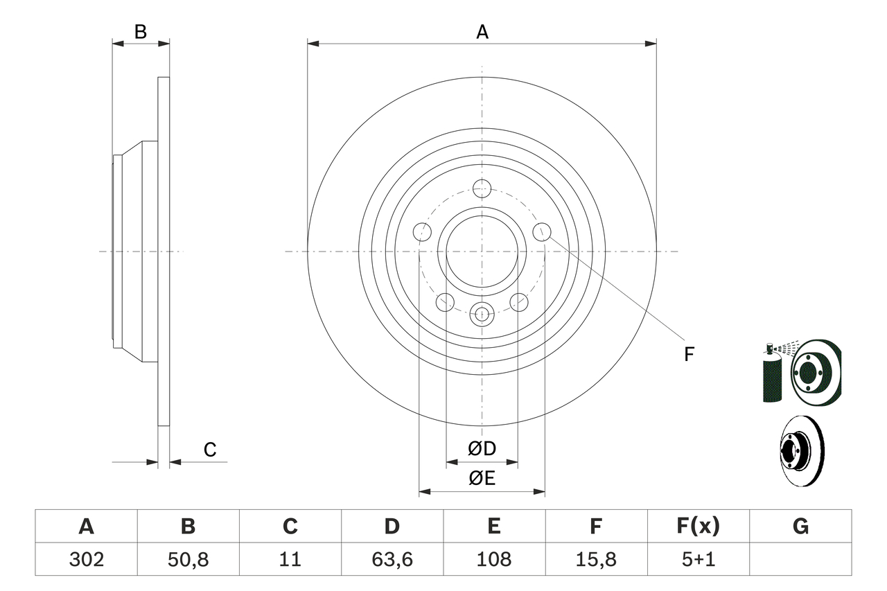 Disc frana BOSCH 0986479B94