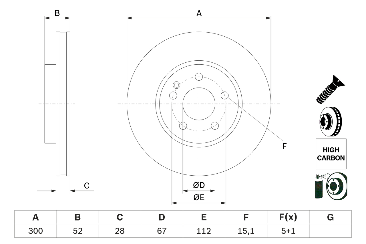 Disc frana BOSCH 0986479D57