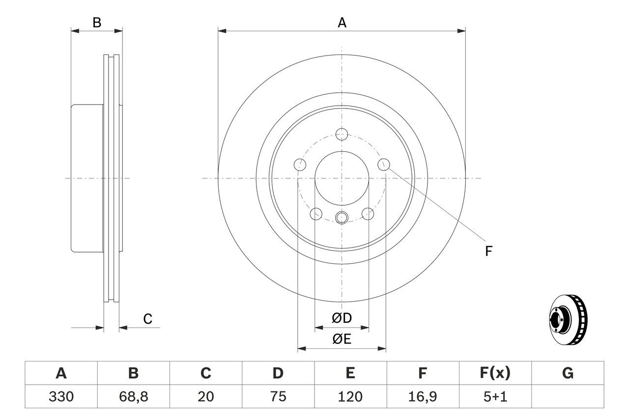 Disc frana BOSCH 0986479D58