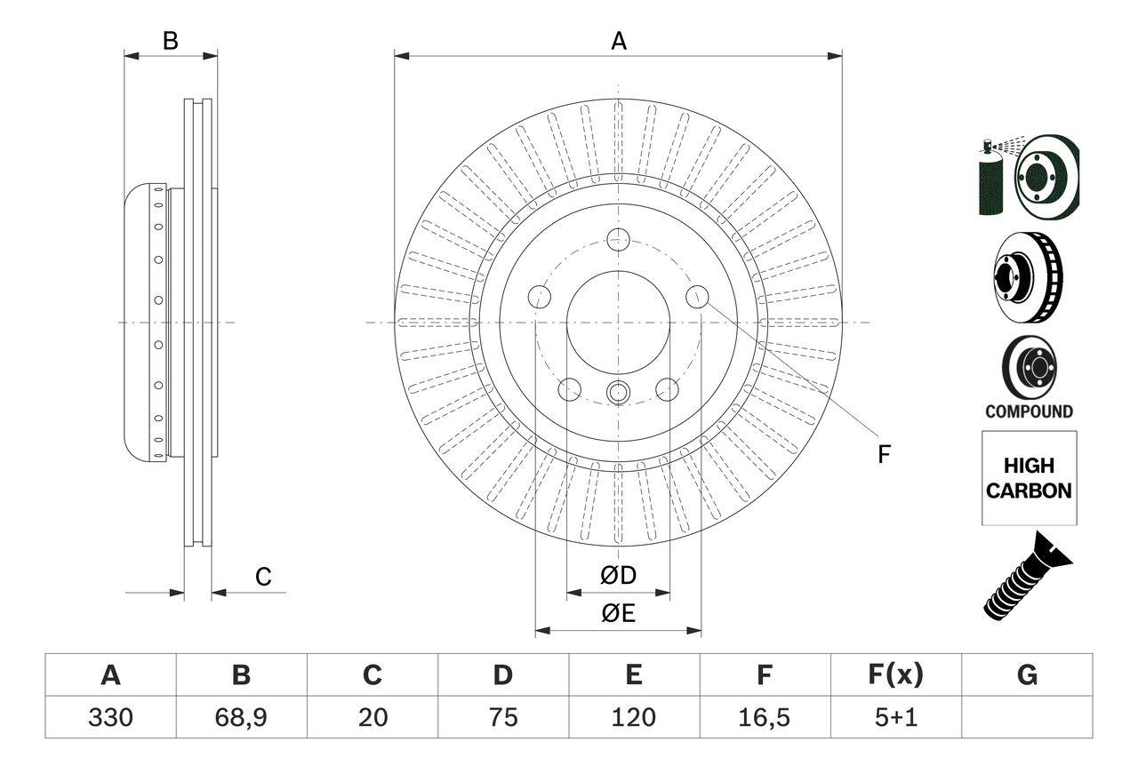 Disc frana BOSCH 0986479E04