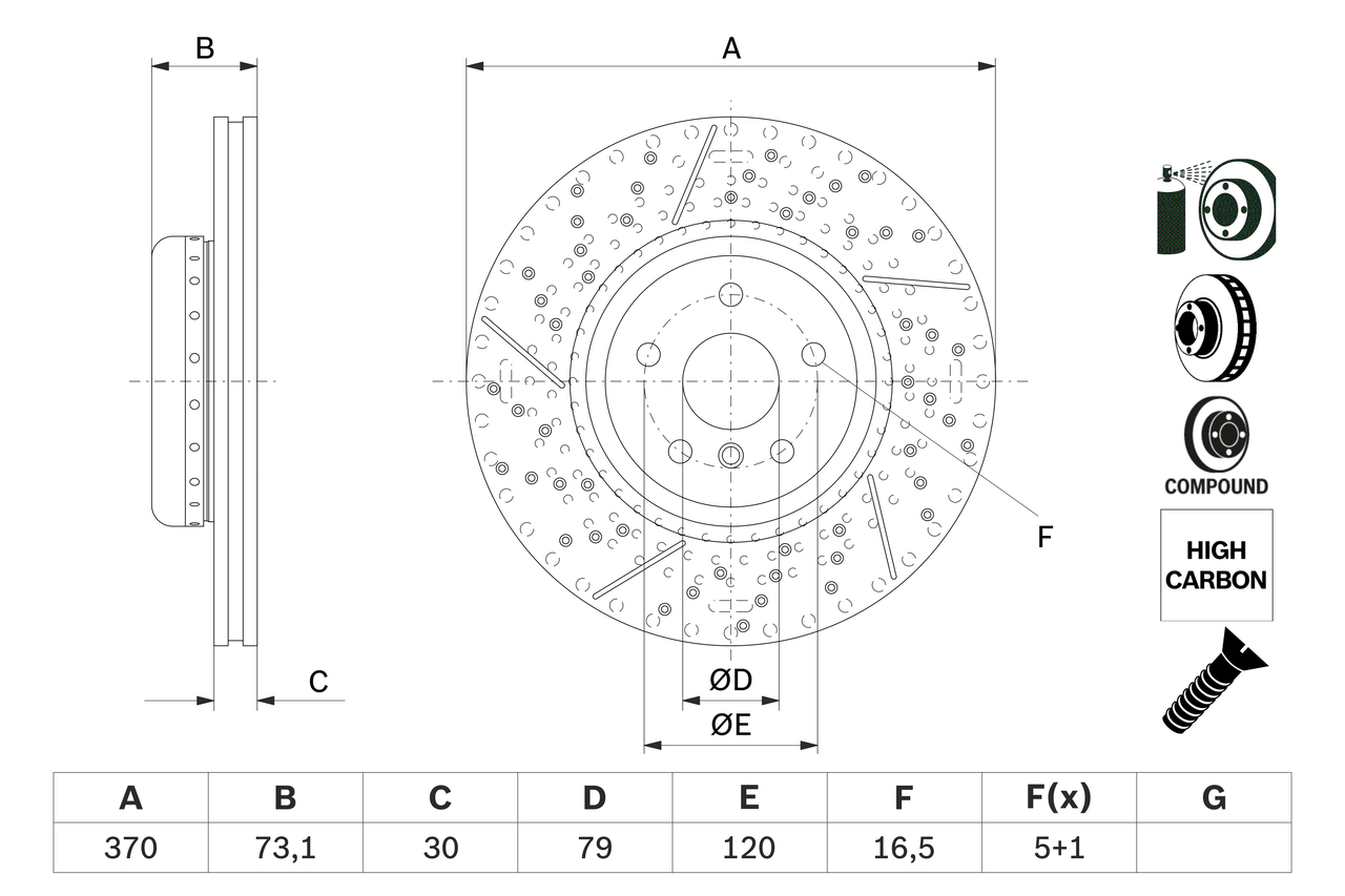 Disc frana BOSCH 0986479E10