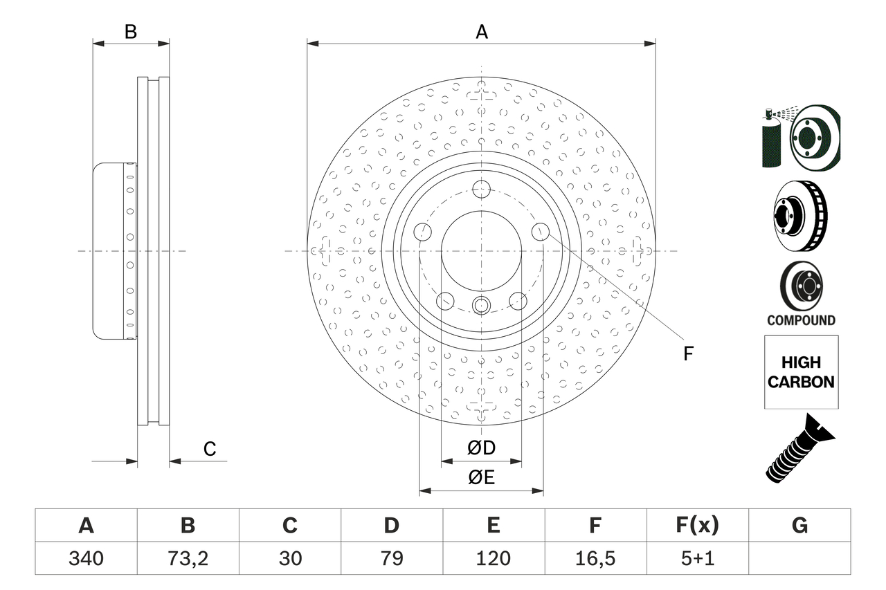 Disc frana BOSCH 0986479E11