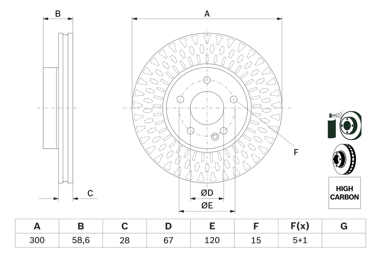 Disc frana BOSCH 0986479E53