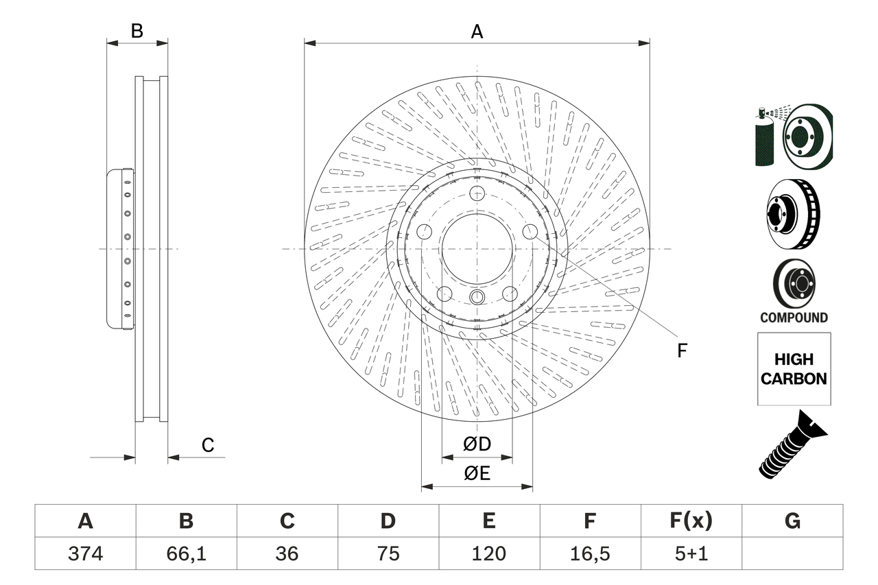 Disc frana BOSCH 0 986 479 E63