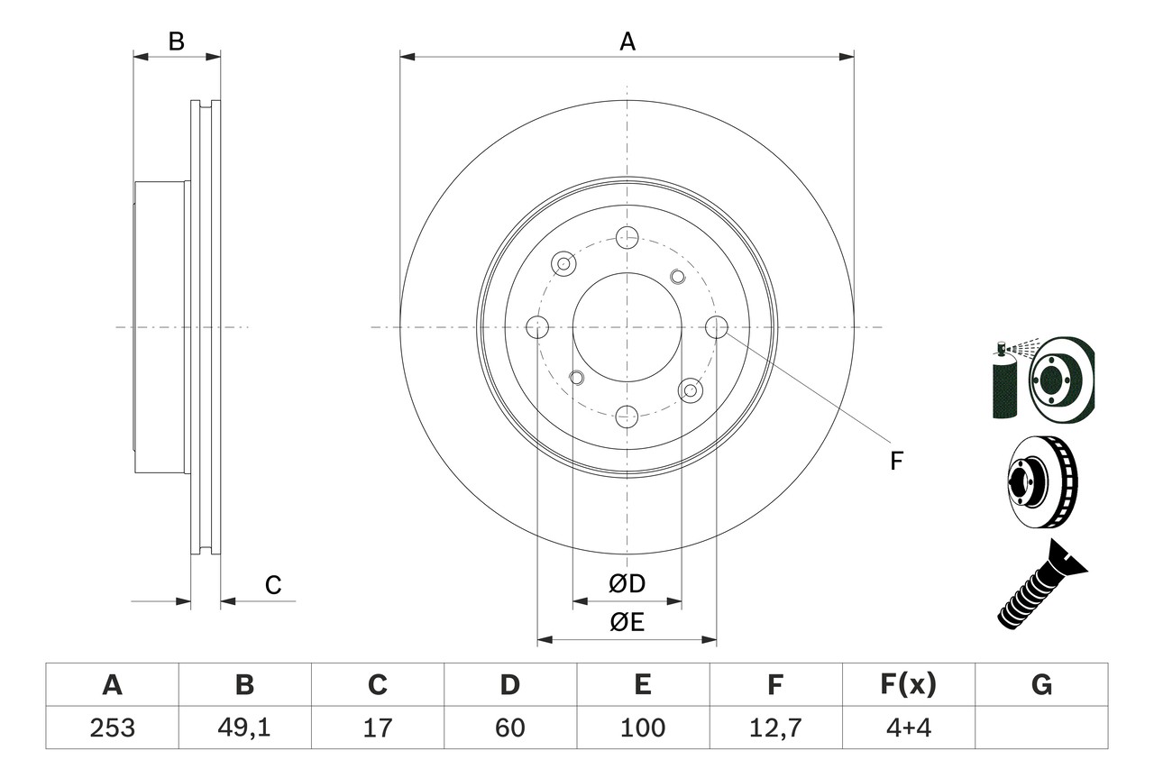 Disc frana BOSCH 0 986 479 E75