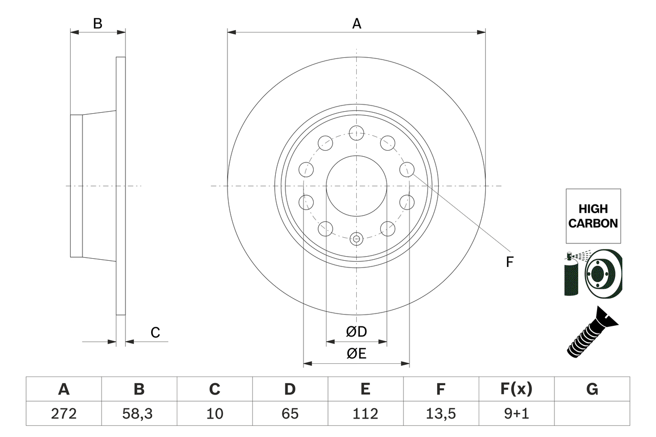Disc frana BOSCH 0 986 479 F23