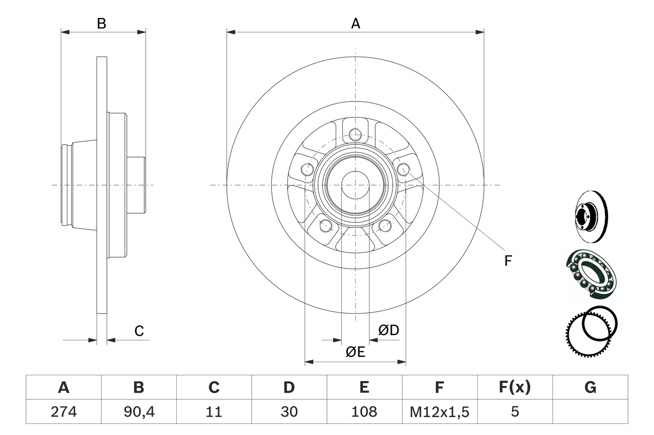 Disc frana BOSCH 0 986 479 F30