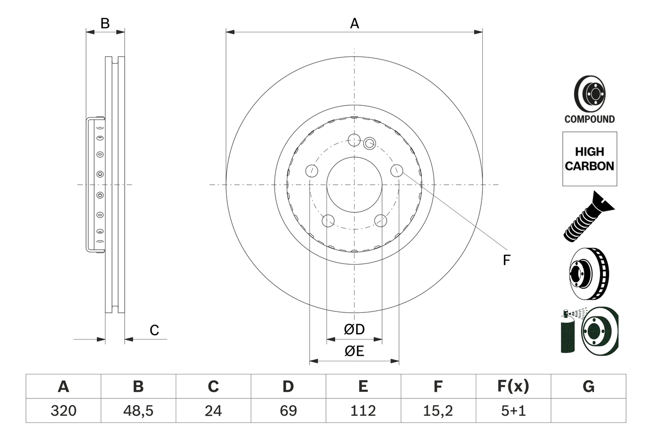 Disc frana BOSCH 0 986 479 H43