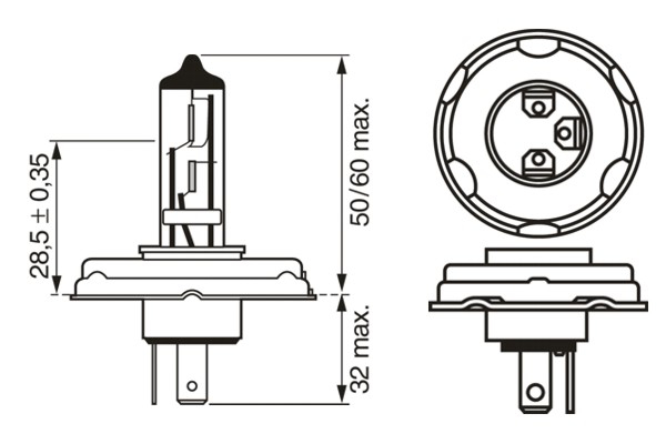 Bec far faza lunga BOSCH 1987302021