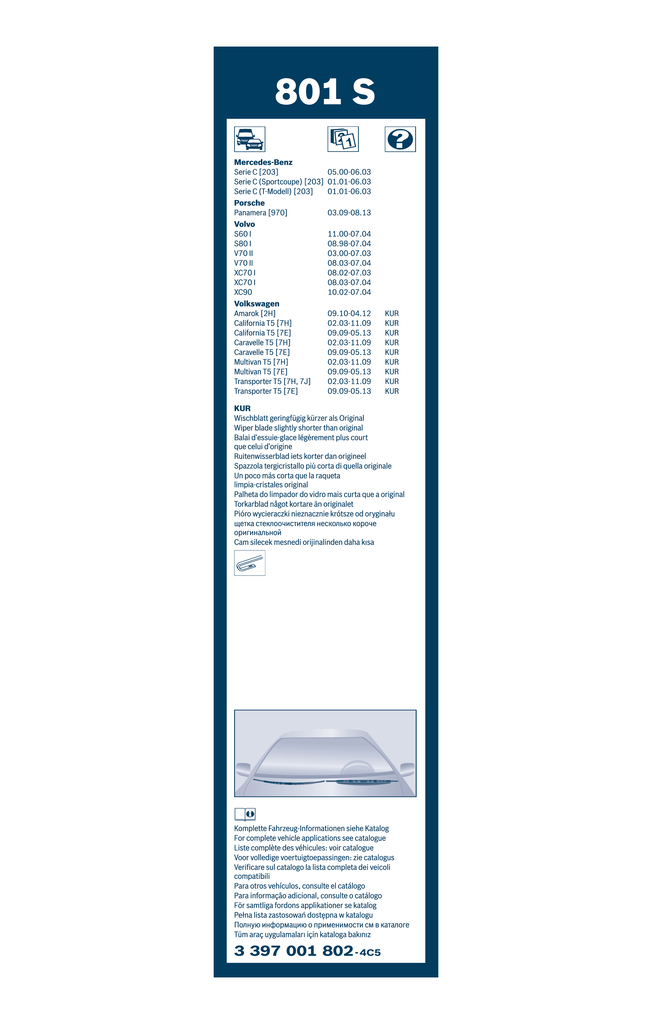 Lamela stergator BOSCH 3397001802