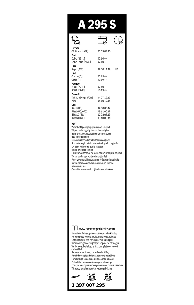 Lamela stergator BOSCH 3397007295