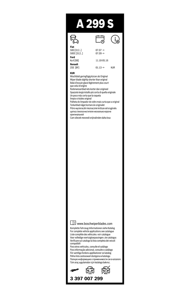 Lamela stergator BOSCH 3397007299