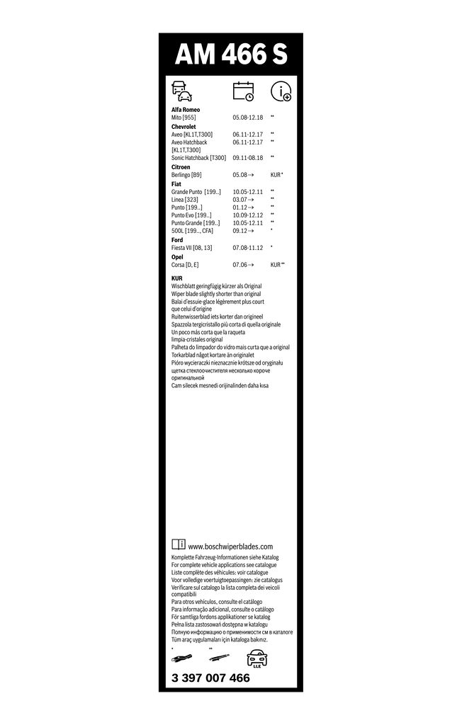 Lamela stergator BOSCH 3397007466