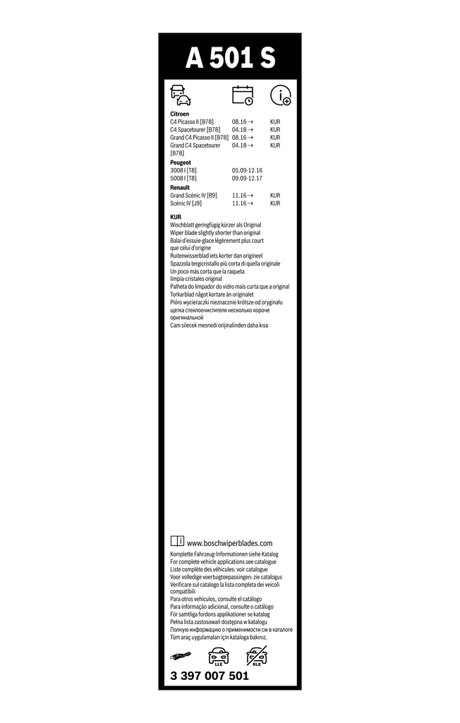 Lamela stergator BOSCH 3397007501