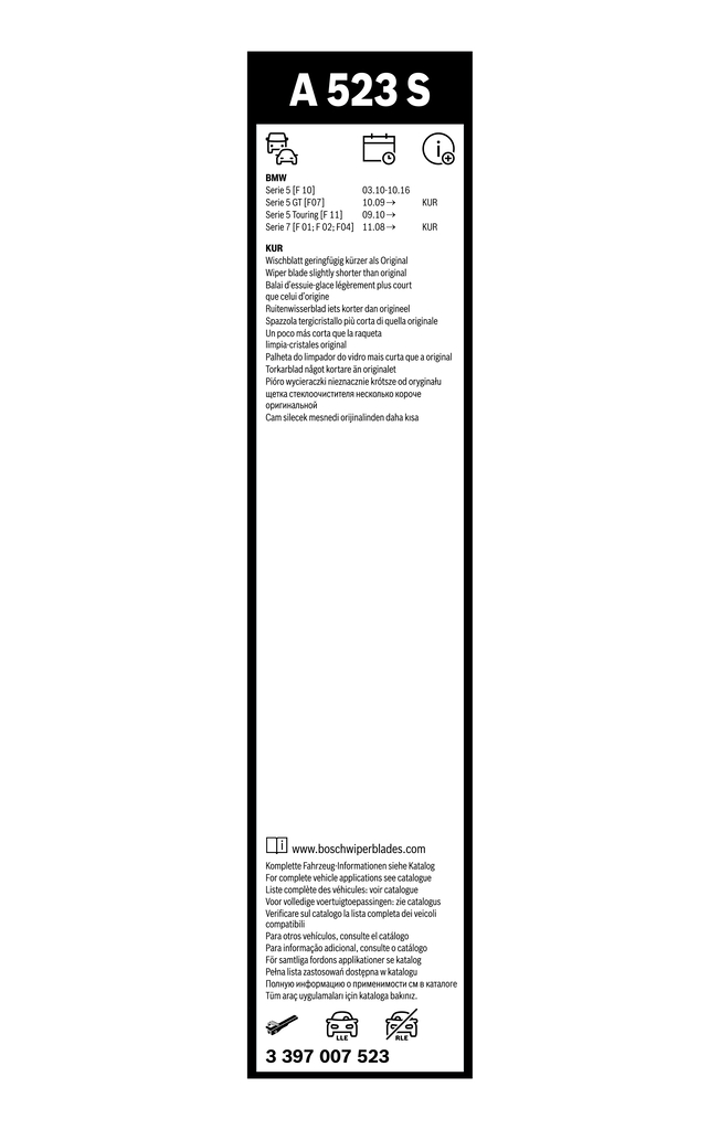 Lamela stergator BOSCH 3397007523