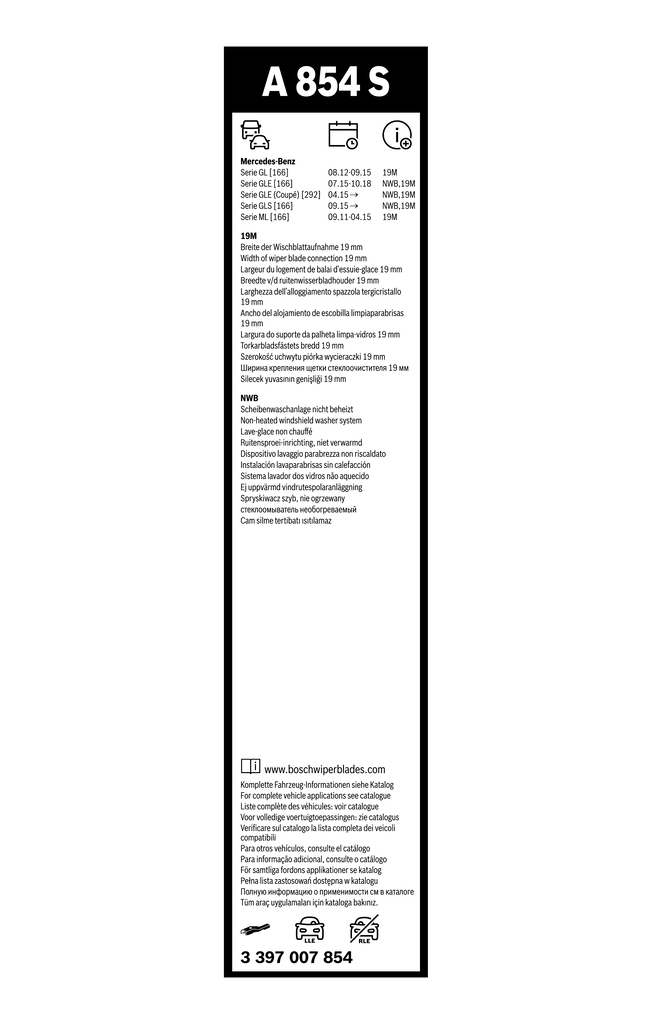 Lamela stergator BOSCH 3397007854