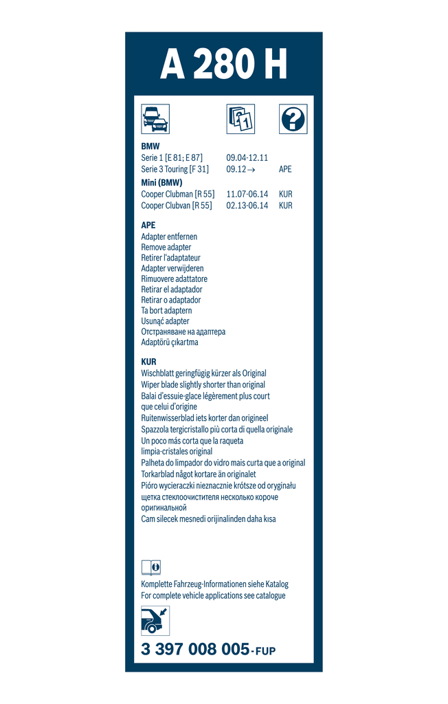 Lamela stergator BOSCH 3397008005