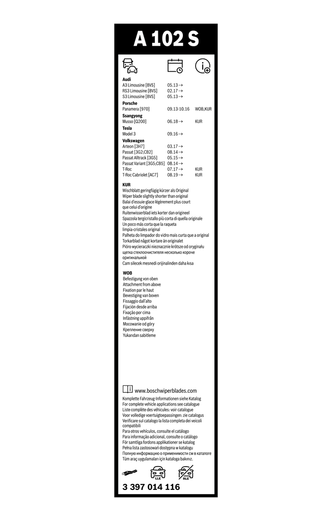 Lamela stergator BOSCH 3397014116