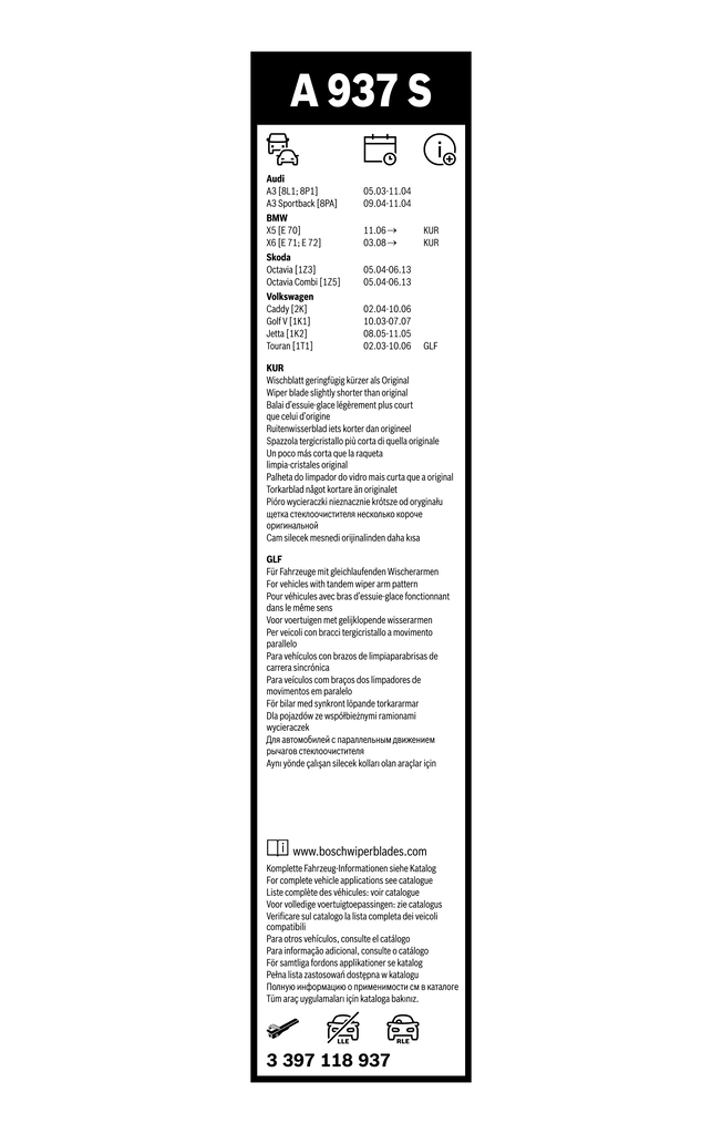 Lamela stergator BOSCH 3397118937