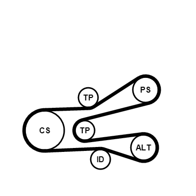 Set curea transmisie cu caneluri CONTITECH 6PK1440K1