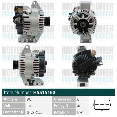 Alternator HOFFER H5515160