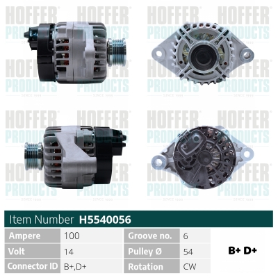 Alternator HOFFER H5540056